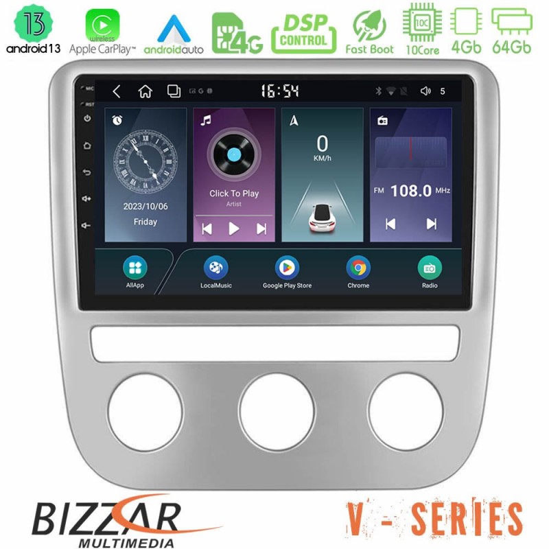 Bizzar V Series VW Scirocco 2008-2014 10core Android13 4+64GB Navigation Multimedia Tablet 9