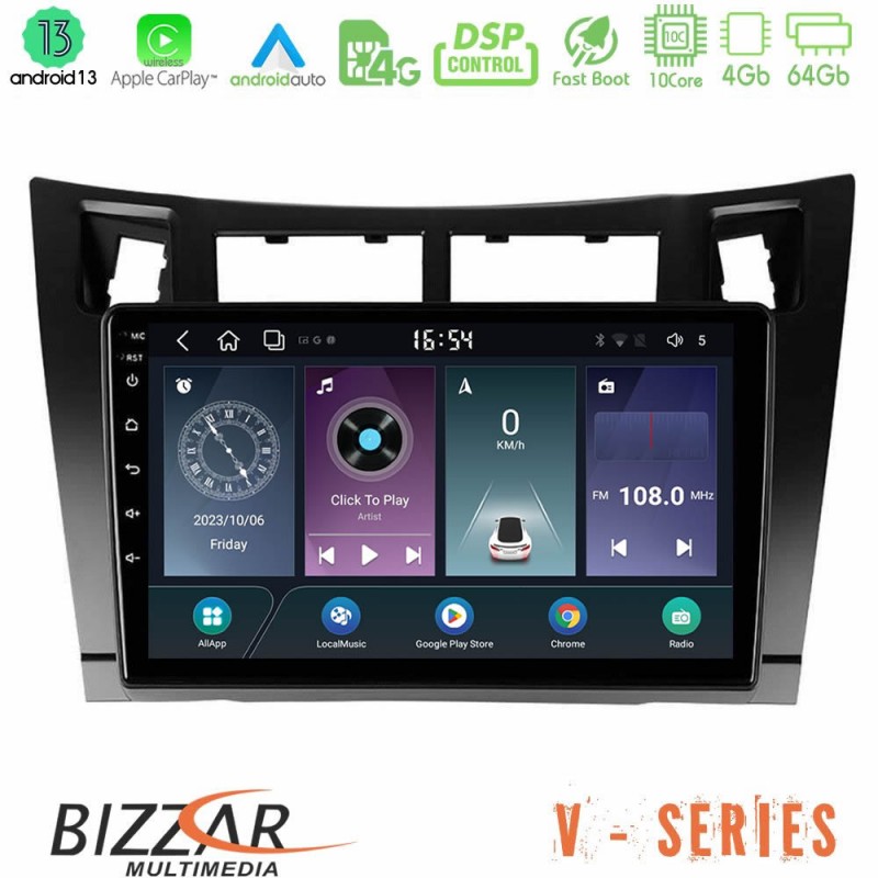 Bizzar V Series Toyota Yaris 10core Android13 4+64GB Navigation Multimedia Tablet 9