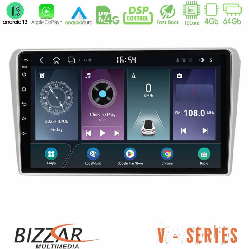 Bizzar V Series Toyota Avensis T25 02/2003–2008 10core Android13 4+64GB Navigation Multimedia Tablet 9