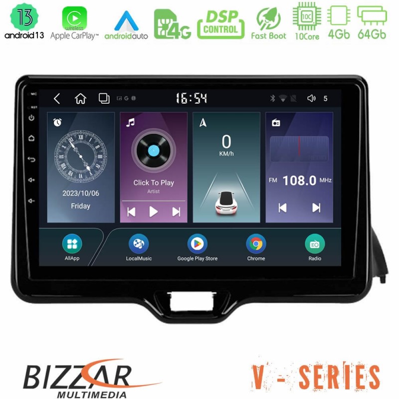 Bizzar V Series Toyota Yaris 2020-&gt; 10core Android13 4+64GB Navigation Multimedia Tablet 9