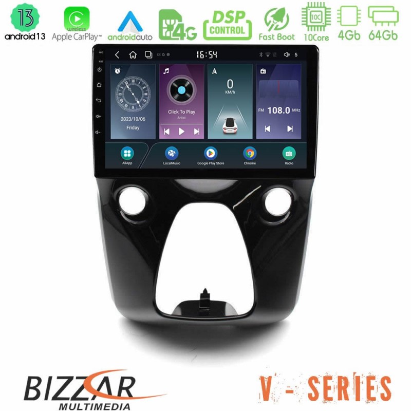 Bizzar V Series Toyota Aygo | Citroen C1 | Peugeot 108 10core Android13 4+64GB Navigation Multimedia 10