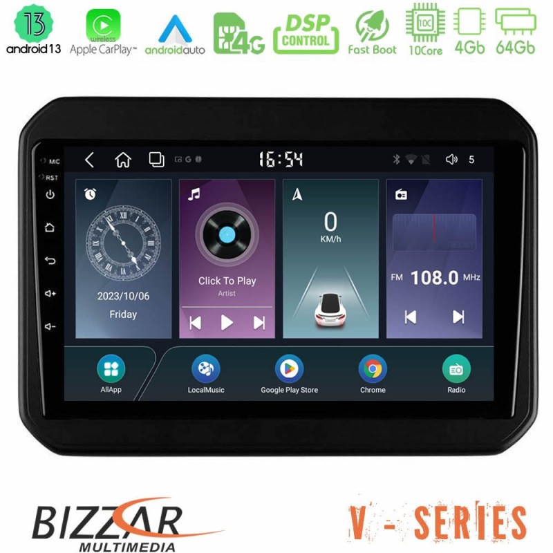 Bizzar V Series Suzuki Ignis 10core Android13 4+64GB Navigation Multimedia Tablet 9