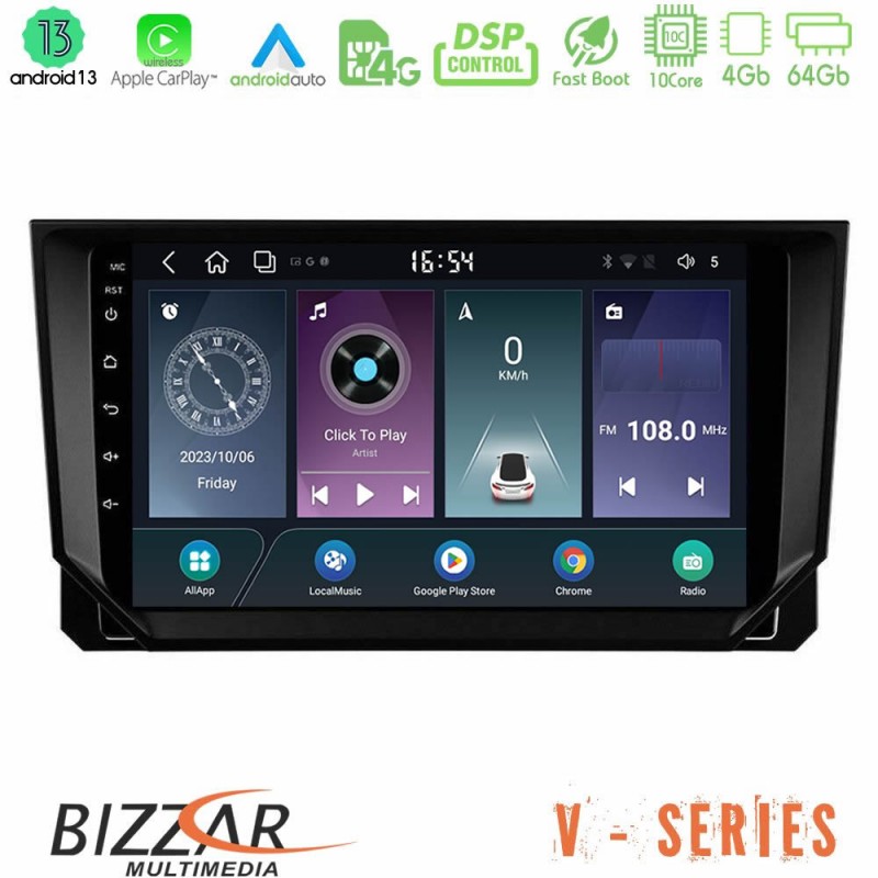 Bizzar V Series Seat Arona/Ibiza 10core Android13 4+64GB Navigation Multimedia Tablet 9