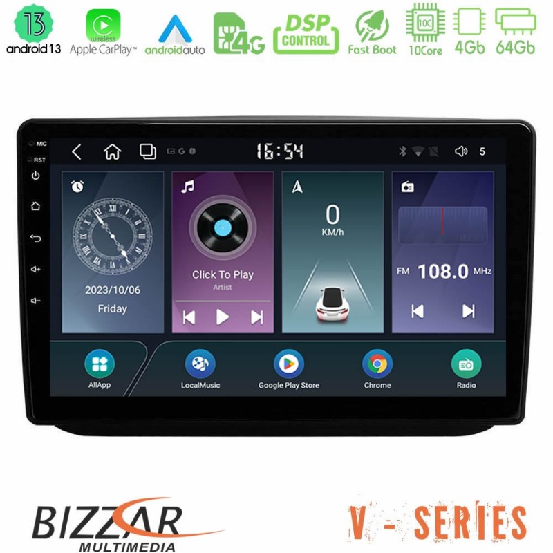 Bizzar V Series Skoda Fabia 2007-2014 10core Android13 4+64GB Navigation Multimedia Tablet 10