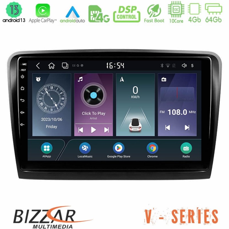 Bizzar V Series Skoda Superb 2008-2015 10core Android13 4+64GB Navigation Multimedia Tablet 9