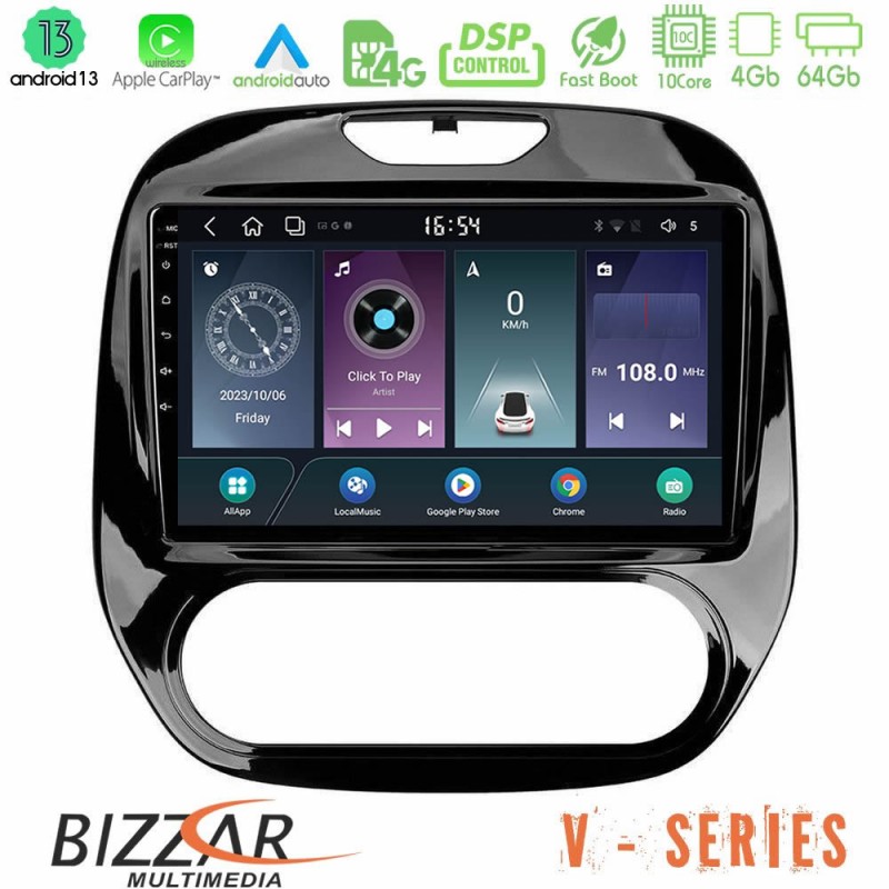 Bizzar V Series Renault Captur 2013-2019 (Manual AC) 10core Android13 4+64GB Navigation Multimedia Tablet 9