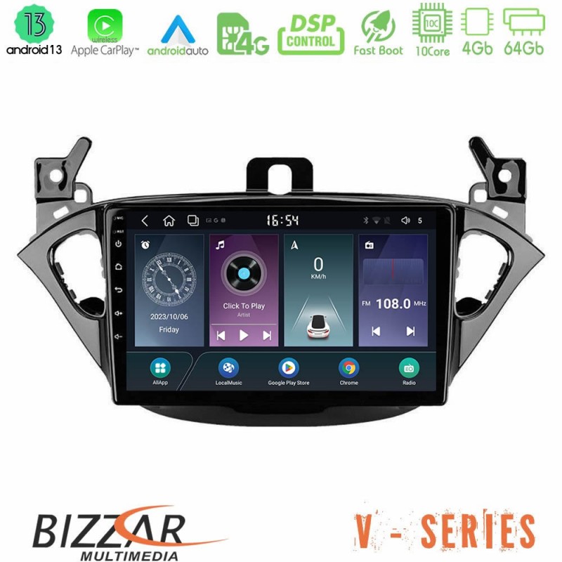 Bizzar V Series Opel Corsa E/Adam 10core Android13 4+64GB Navigation Multimedia Tablet 9