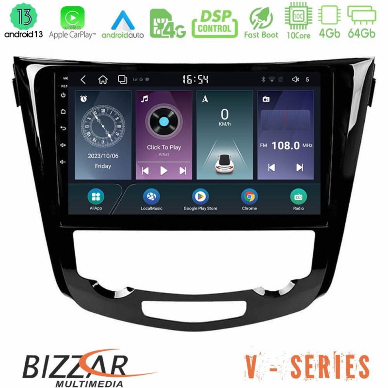 Bizzar V Series Nissan Qashqai J11 (AUTO A/C) 10core Android13 4+64GB Navigation Multimedia Tablet 10