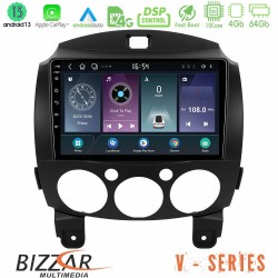 Bizzar V Series Mazda 2 2008-2014 10core Android13 4+64GB Navigation Multimedia Tablet 9