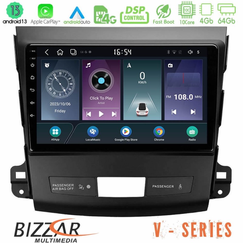 Bizzar V Series Mitsubishi Outlander/Citroen C-Crosser/Peugeot 4007 10core Android13 4+64GB Navigation Multimedia Tablet 9