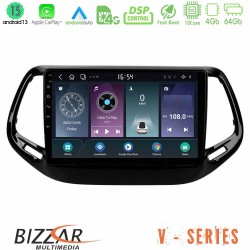 Bizzar V Series Jeep Compass 2017&gt; 10core Android13 4+64GB Navigation Multimedia Tablet 10