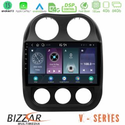 Bizzar V Series Jeep Compass 2010-2016 10core Android13 4+64GB Navigation Multimedia Tablet 9