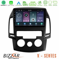 Bizzar V Series Hyundai i30 2007-2012 Manual A/C 10core Android13 4+64GB Navigation Multimedia Tablet 9