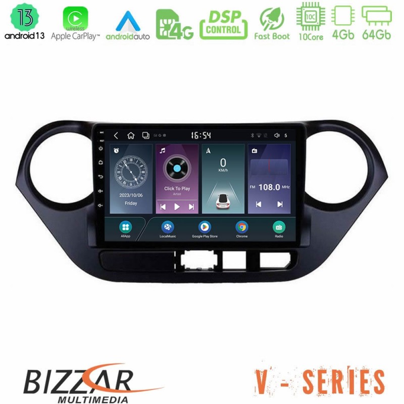 Bizzar V Series Hyundai i10 2014-2020 10core Android13 4+64GB Navigation Multimedia Tablet 9