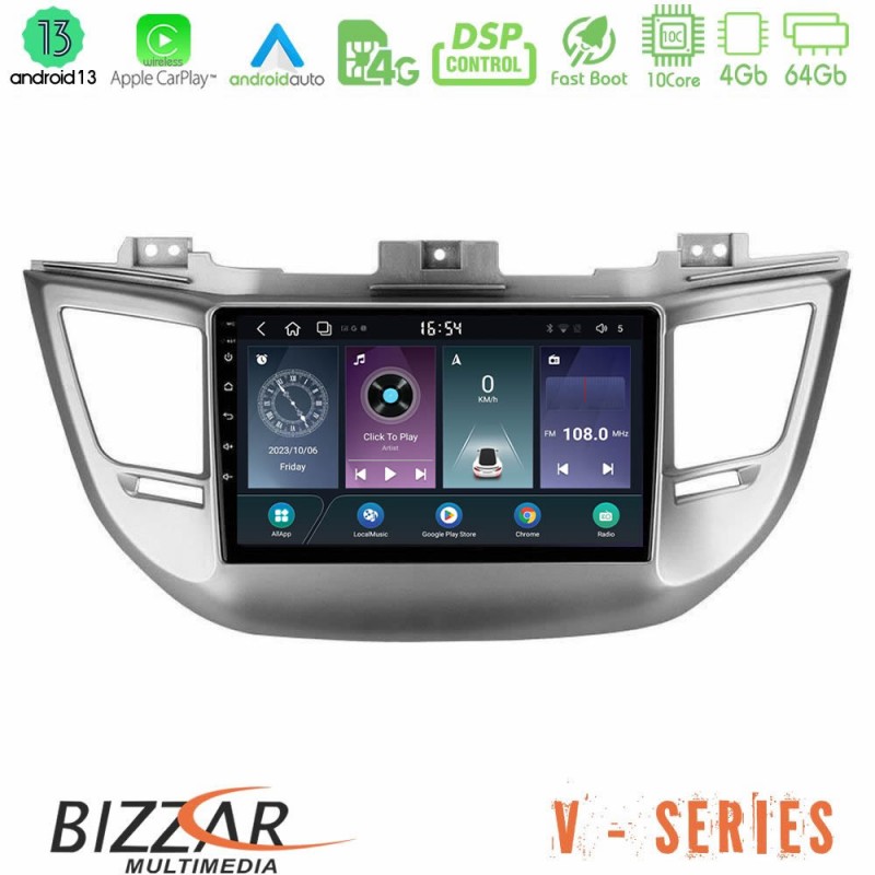 Bizzar V Series Hyundai Tucson 2015-2018 10core Android13 4+64GB Navigation Multimedia Tablet 9