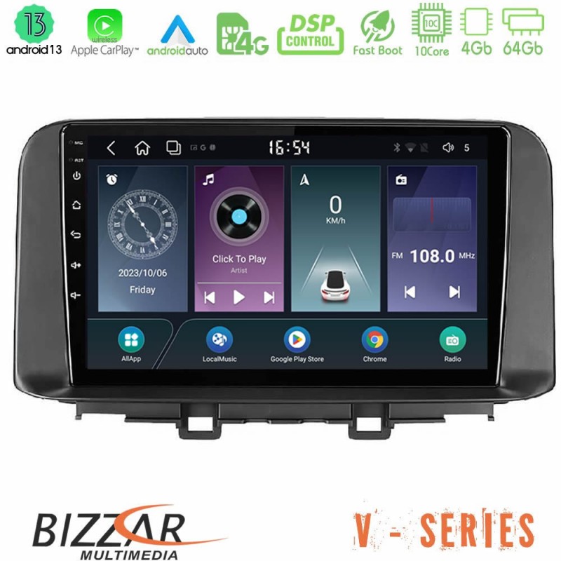 Bizzar V Series Hyundai Kona 2018-2023 10core Android13 4+64GB Navigation Multimedia Tablet 10