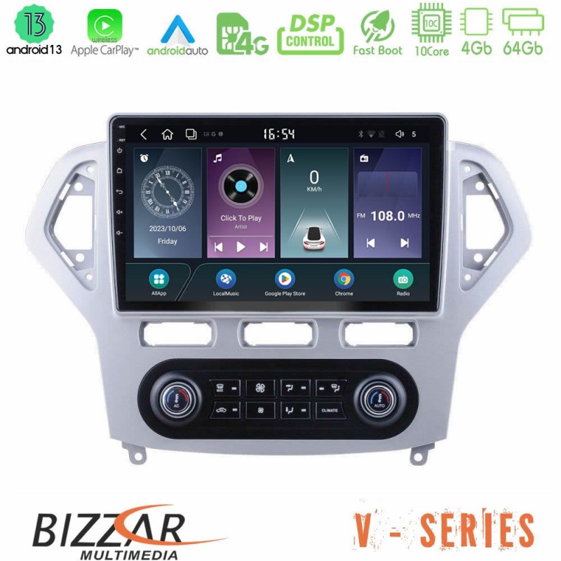 Bizzar V Series Ford Mondeo 2007-2011 (Auto A/C) 10core Android13 4+64GB Navigation Multimedia Tablet 9