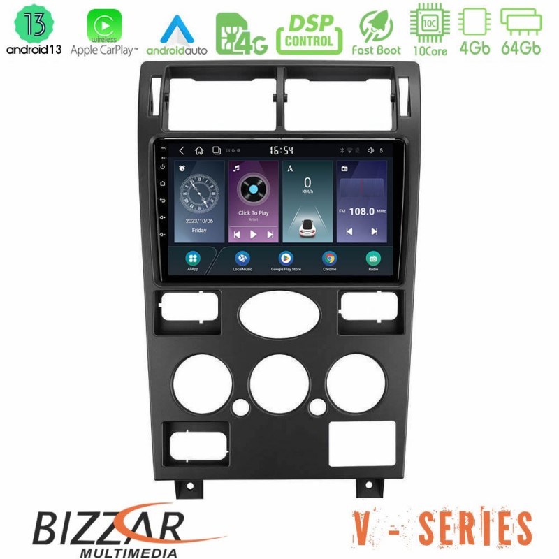 Bizzar V Series Ford Mondeo 2001-2004 10core Android13 4+64GB Navigation Multimedia Tablet 9