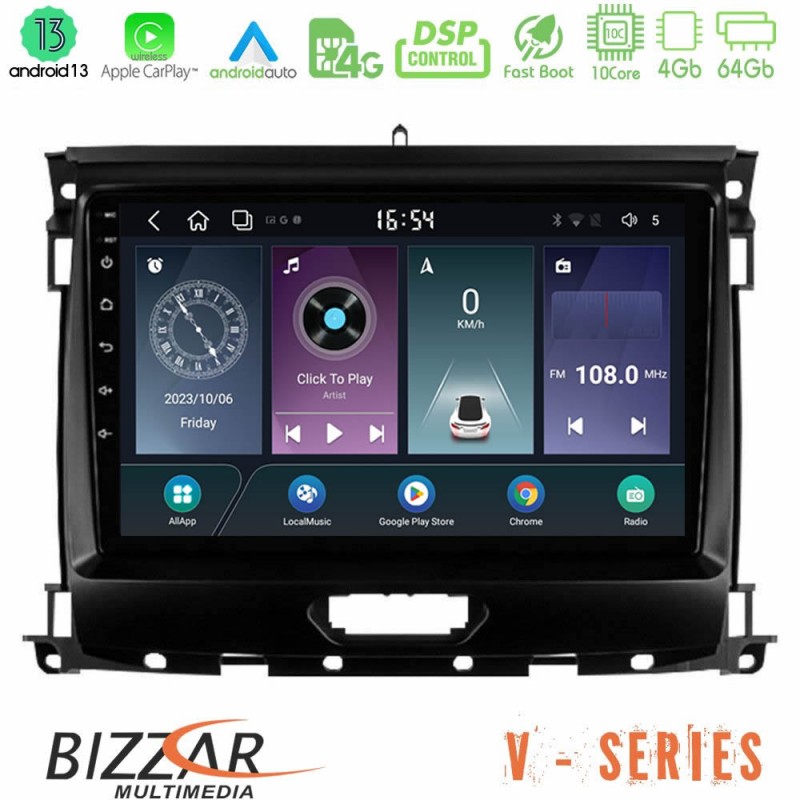 Bizzar V Series Ford Ranger 2017-2022 10core Android13 4+64GB Navigation Multimedia Tablet 9