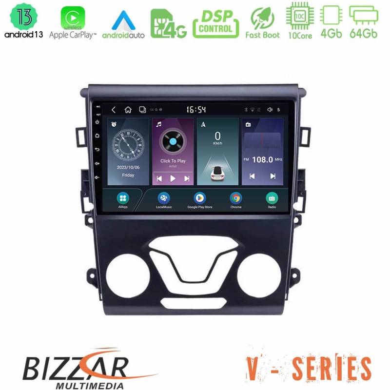 Bizzar V Series Ford Mondeo 2014-2017 10core Android13 4+64GB Navigation Multimedia Tablet 9