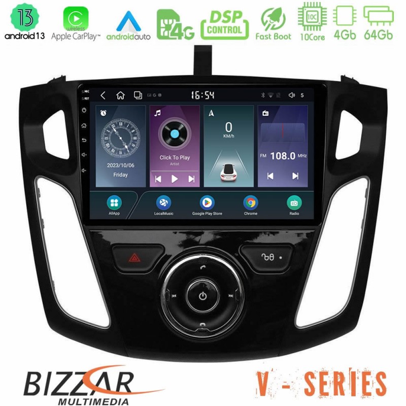 Bizzar V Series Ford Focus 2012-2018 10core Android13 4+64GB Navigation Multimedia Tablet 9