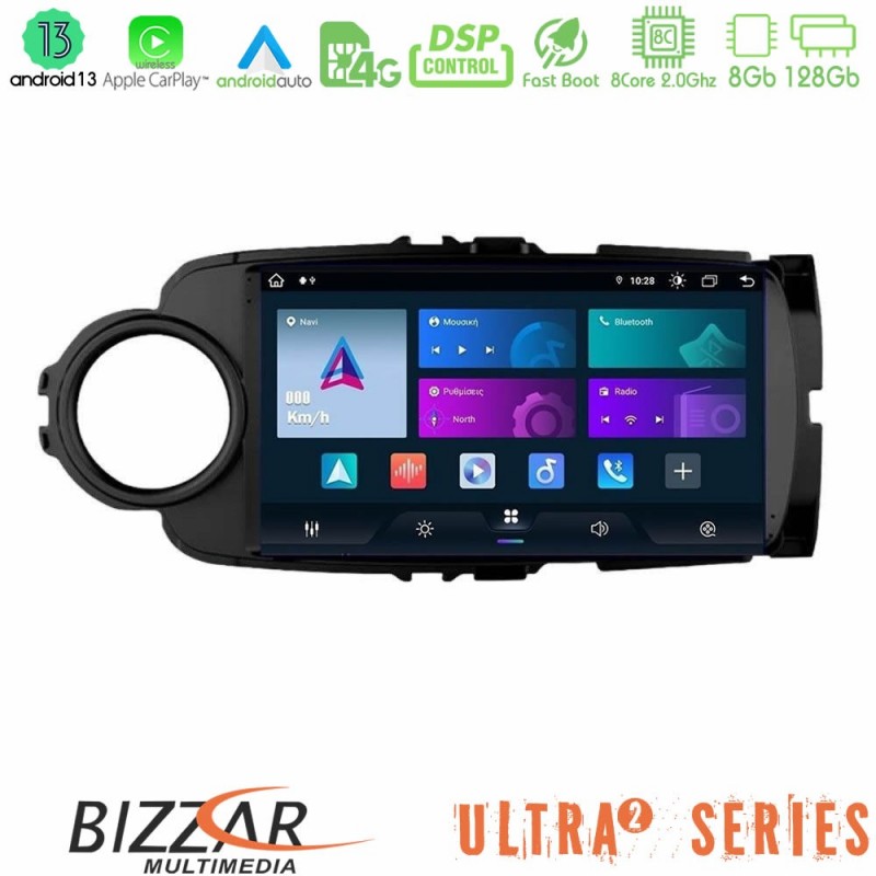 Bizzar Ultra Series Toyota Yaris 8core Android13 8+128GB Navigation Multimedia Tablet 9