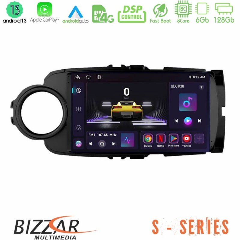 Bizzar S Series Toyota Yaris 8core Android13 6+128GB Navigation Multimedia Tablet 9