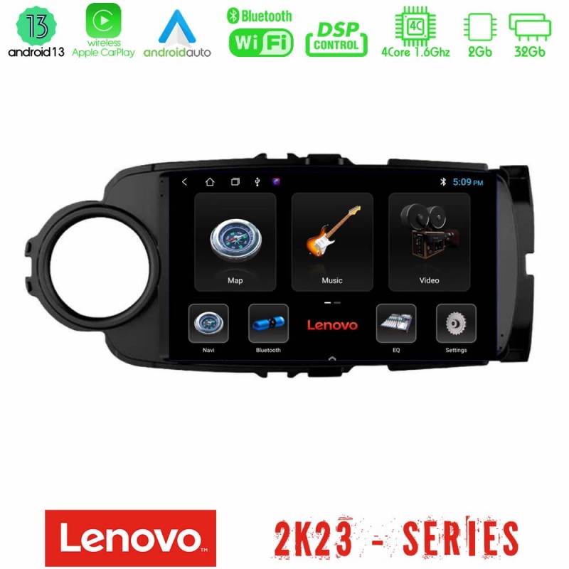 Lenovo Car Pad Toyota Yaris 4Core Android 13 2+32GB Navigation Multimedia Tablet 9