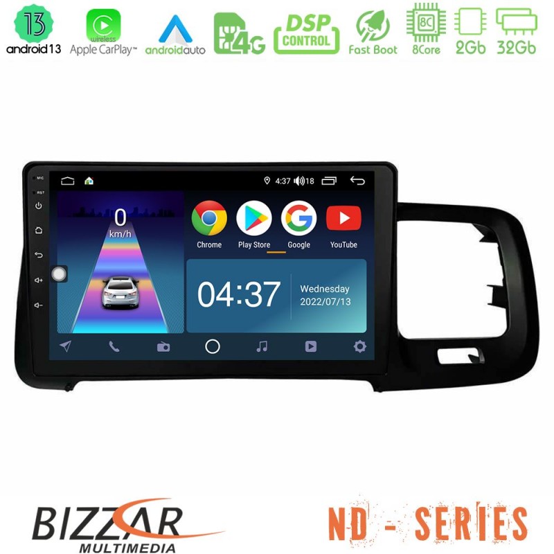 Bizzar ND Series 8Core Android13 2+32GB Volvo S60 2010-2018 Navigation Multimedia Tablet 9