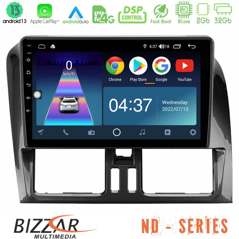 Bizzar ND Series 8Core Android13 2+32GB Volvo XC60 2009-2012 Navigation Multimedia Tablet 9