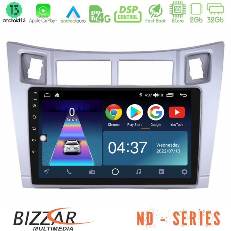 Bizzar ND Series 8Core Android13 2+32GB Toyota Yaris Navigation Multimedia Tablet 9