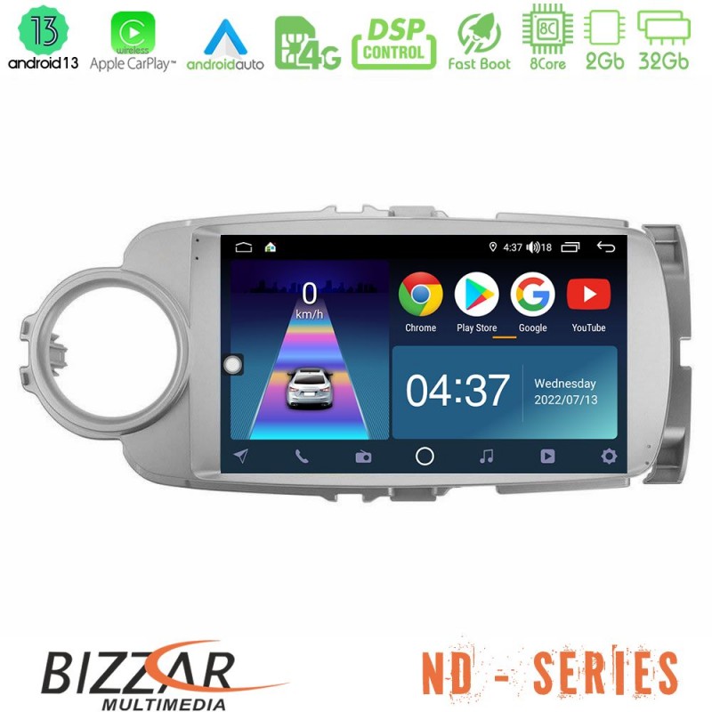 Bizzar ND Series 8Core Android13 2+32GB Toyota Yaris Navigation Multimedia Tablet 9