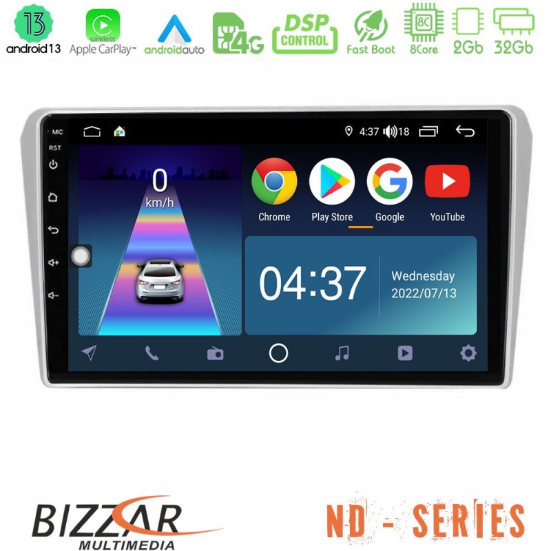 Bizzar ND Series 8Core Android13 2+32GB Toyota Avensis T25 02/2003–2008 Navigation Multimedia Tablet 9