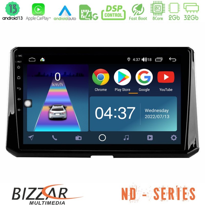 Bizzar ND Series 8Core Android13 2+32GB Toyota Corolla 2019-2022 Navigation Multimedia Tablet 9