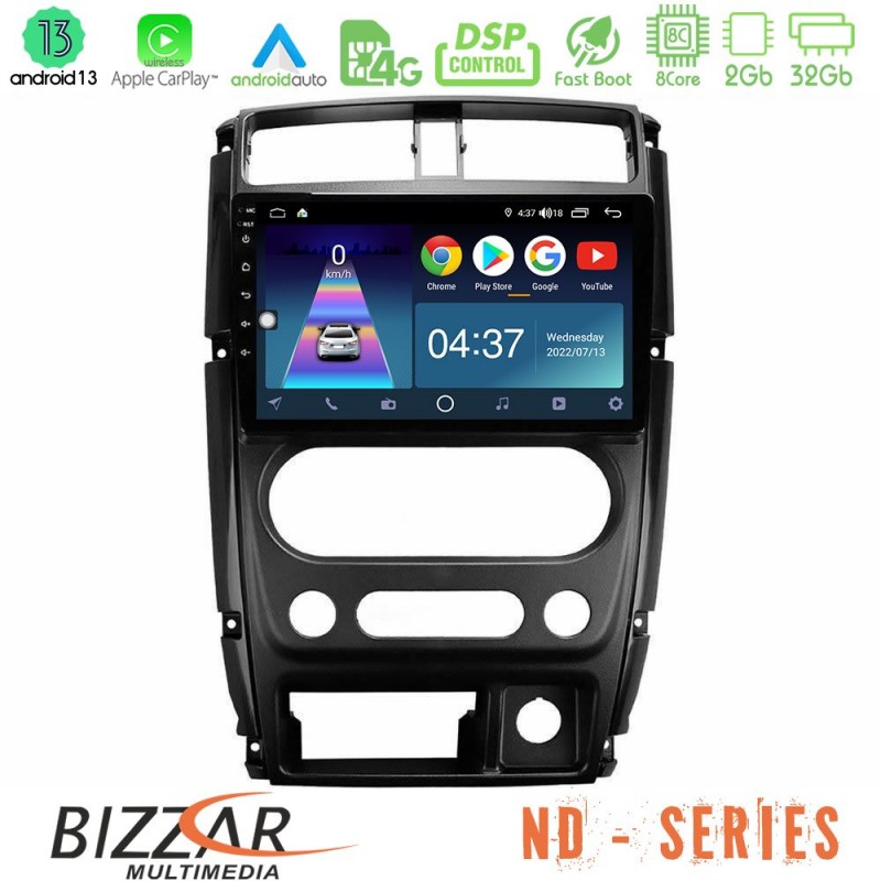 Bizzar ND Series 8Core Android13 2+32GB Suzuki Jimny 2007-2017 Navigation Multimedia Tablet 9