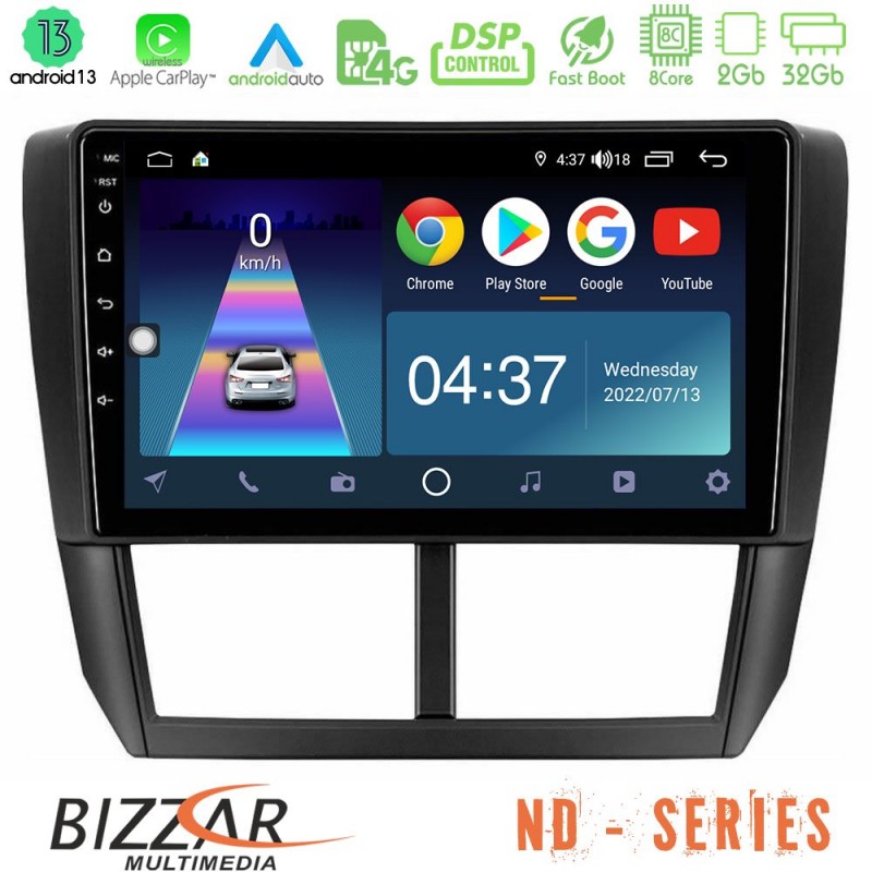 Bizzar ND Series 8Core Android13 2+32GB Subaru Forester Navigation Multimedia Tablet 9