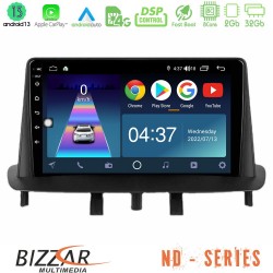 Bizzar ND Series 8Core Android13 2+32GB Renault Megane 3 2009-2013 Navigation Multimedia Tablet 9