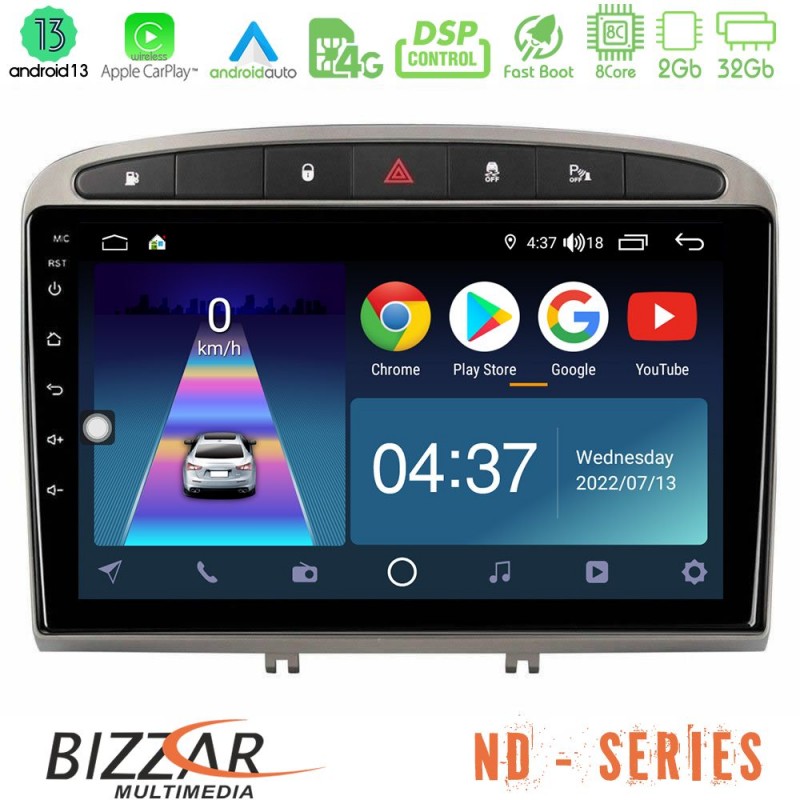 Bizzar ND Series 8Core Android13 2+32GB Peugeot 308/RCZ Navigation Multimedia Tablet 9