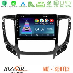 Bizzar ND Series 8Core Android13 2+32GB Mitsubishi L200 2016-&gt; & Fiat Fullback (Auto A/C) Navigation Multimedia Tablet 9