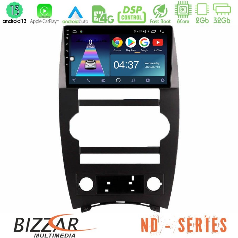 Bizzar ND Series 8Core Android13 2+32GB Jeep Commander 2007-2008 Navigation Multimedia Tablet 9