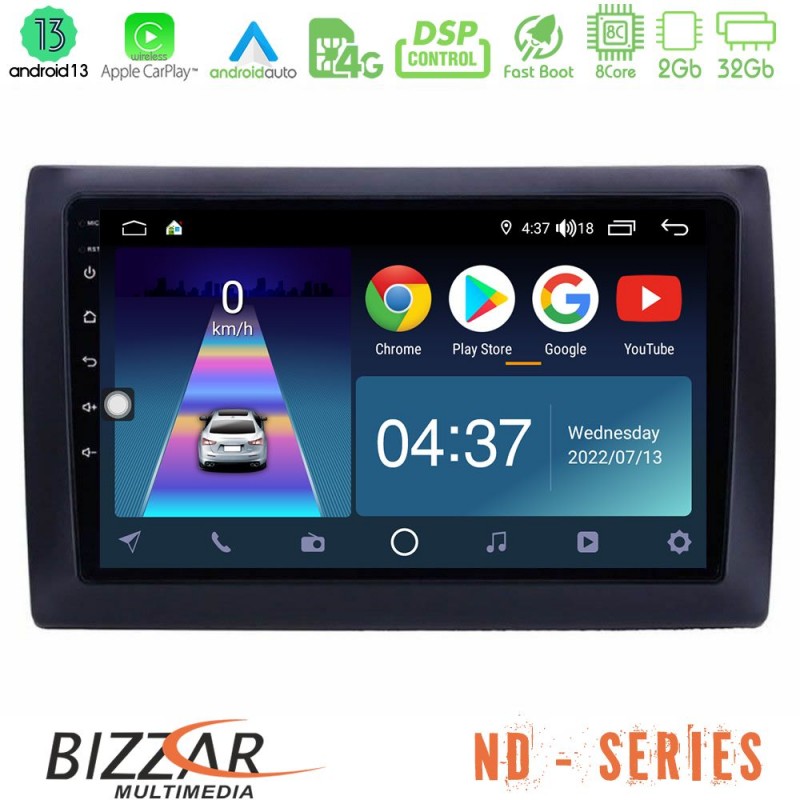 Bizzar ND Series 8Core Android13 2+32GB Fiat Stilo Navigation Multimedia Tablet 9