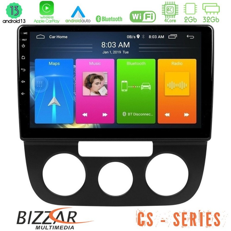 Bizzar CS Series 4Core Android13 2+32GB VW Jetta Navigation Multimedia Tablet 10