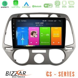 Bizzar CS Series 4Core Android13 2+32GB Hyundai i20 2009-2012 Manual A/C Navigation Multimedia Tablet 9