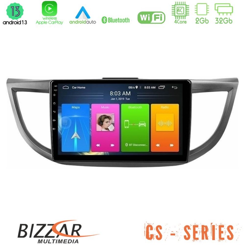 Bizzar CS Series 4Core Android13 2+32GB Honda CRV 2012-2017 Navigation Multimedia Tablet 9