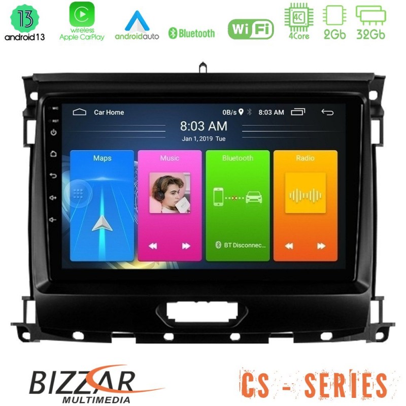 Bizzar CS Series 4Core Android13 2+32GB Ford Ranger 2017-2022 Navigation Multimedia Tablet 9