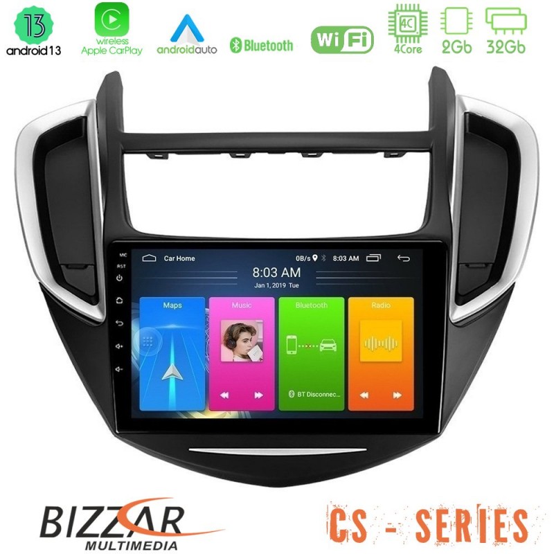 Bizzar CS Series 4Core Android13 2+32GB Chevrolet Trax 2013-2020 Navigation Multimedia Tablet 9