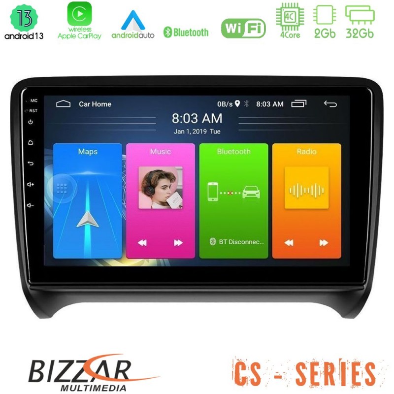 Bizzar CS Series 4Core Android13 2+32GB Audi TT B7 Navigation Multimedia Tablet 9