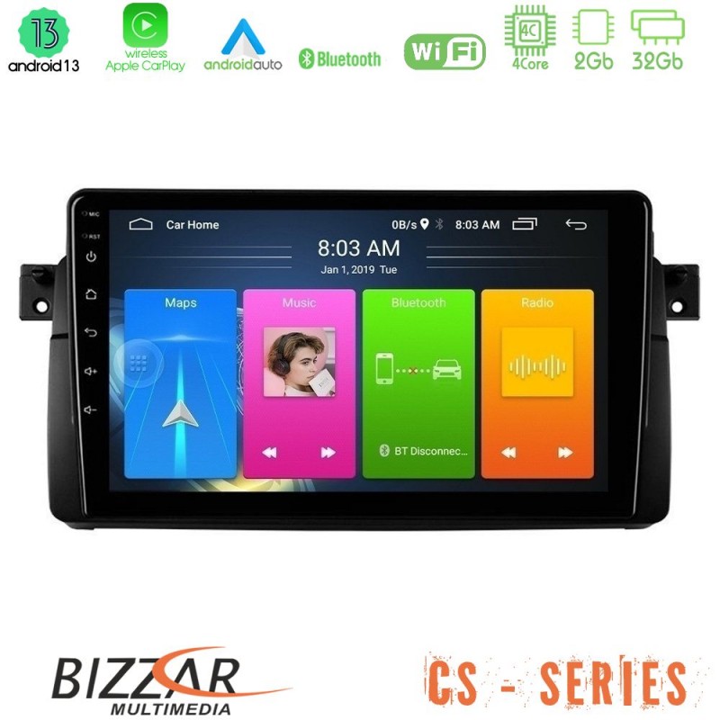 Bizzar CS Series 4Core Android13 2+32GB BMW E46 Navigation Multimedia Tablet 9