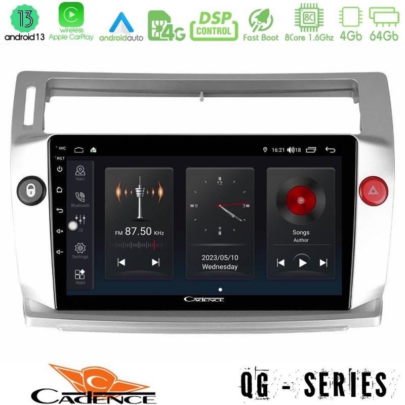 Cadence QG Series 8Core Android13 4+64GB Citroen C4 2004-2010 Navigation Multimedia Tablet 9