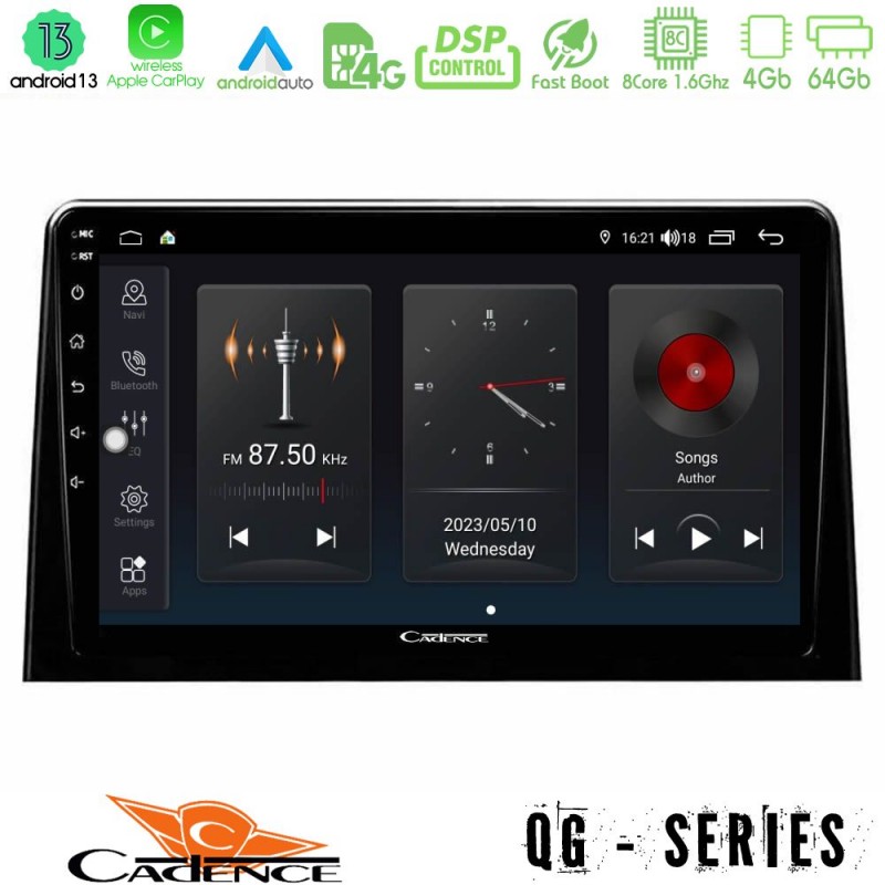 Cadence QG Series 8Core Android13 4+64GB Peugeot Partner / Citroën Berlingo 2020-&gt; Navigation Multimedia Tablet 10